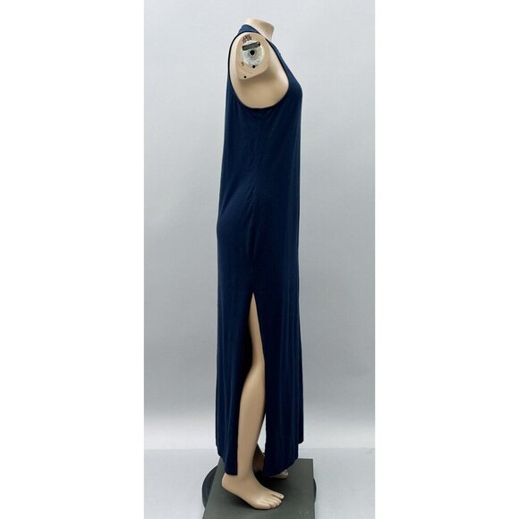 Athleta Sleeveless Tank Maxi Dress Side‎ High Slits Stretch Navy  Blue Womens S - Picture 5 of 11